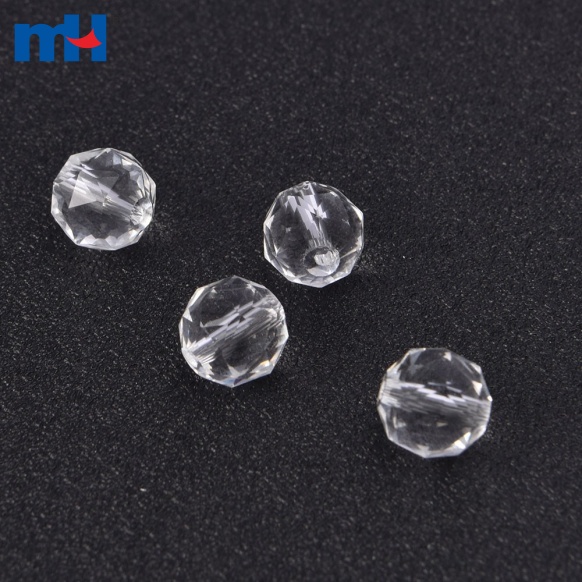 22NF-3040 faceted Clear Glass Beads