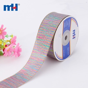 Multi Color Wired Metallic Glitter Ribbon 1-1/2-Inch