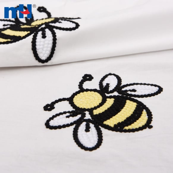 bee embroidered fabric